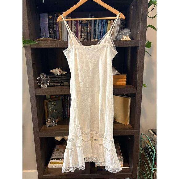 NWOT Gold Hawk White Linen & Lace Midi Length Dress Size Small - Picture 8 of 10